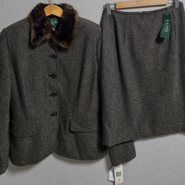 새상품) S (55) 폴로 브라운 정장셋업 자켓+스커트