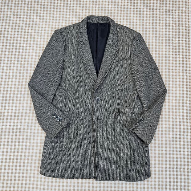 이지오 헨링본 하프코트 남자100