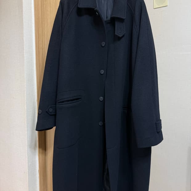 해칭룸 래글런 슬리브 코트 발마칸 블랙 3사이즈