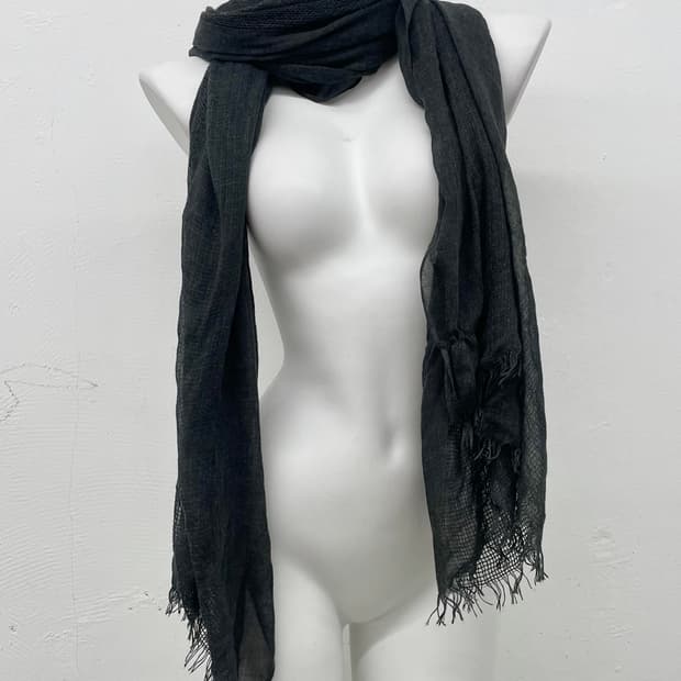 차콜 그런지 배색 머플러 