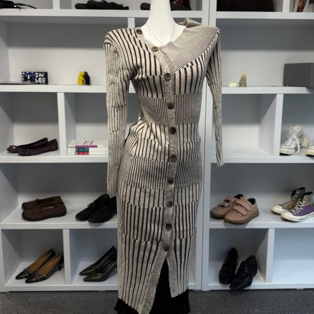 빈티지 비대칭 원피스