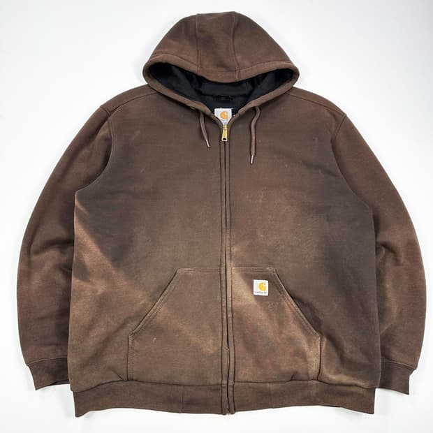 칼하트 OG 레인디펜더 썬 페이드 써멀 후드집업 브라운 L