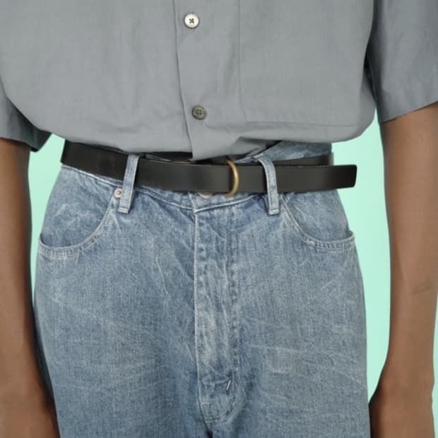 오라리 블랙 D링 벨트