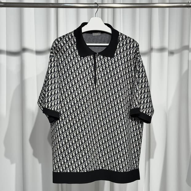 [정품] 디올 오블리크 자카드 니트 카라티 폴로티 3XL