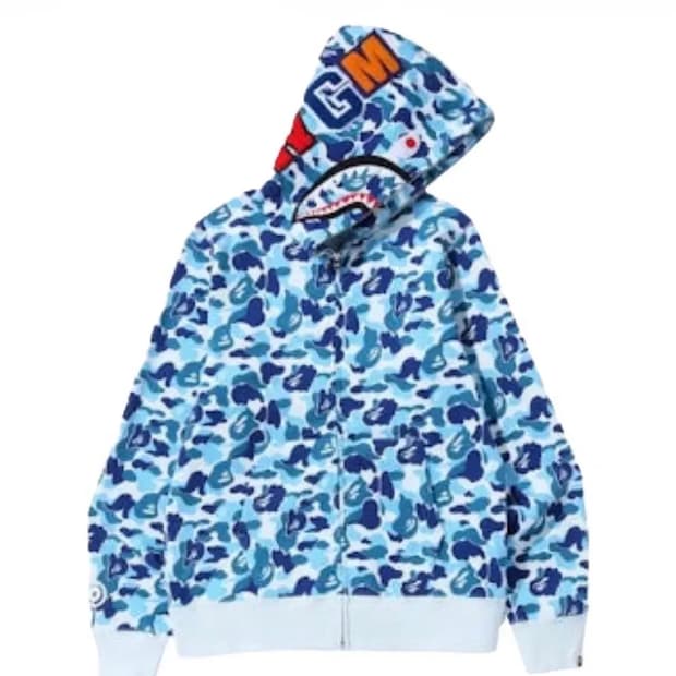 베이프 샤츠 블루 후드집업 M size