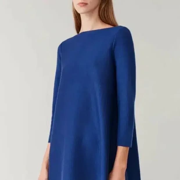 COS 코스 메리노 울 보트넥 니트 블루 55