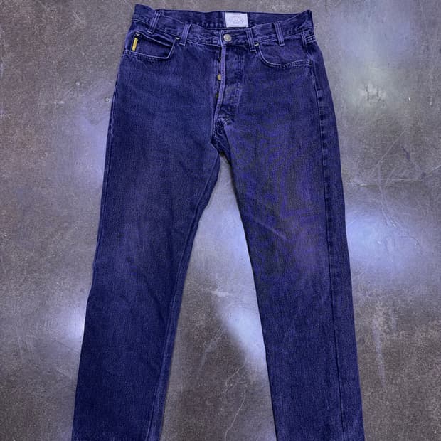 아르마니 알마니 빈티지 레귤러핏 퍼플 워싱 데님팬츠 33