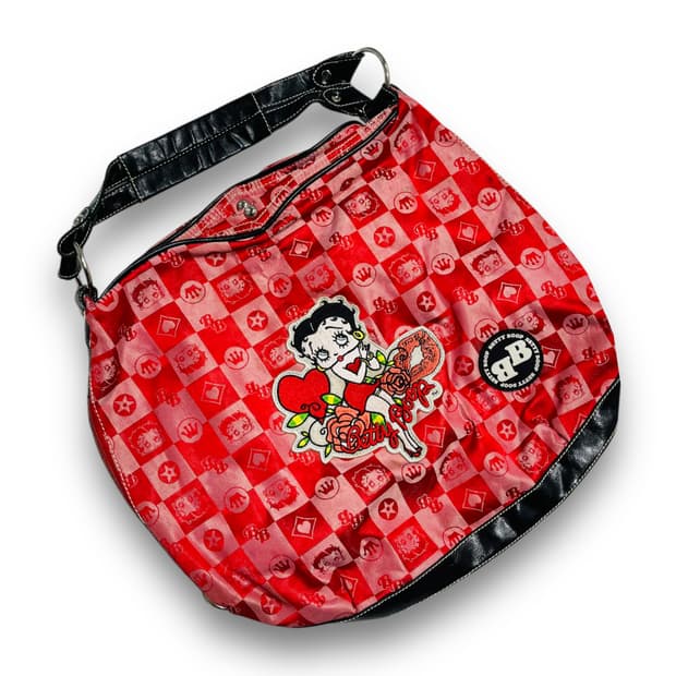 베티붑 y2k 큐트 러브 섹시걸 체커보드 패턴 숄더백