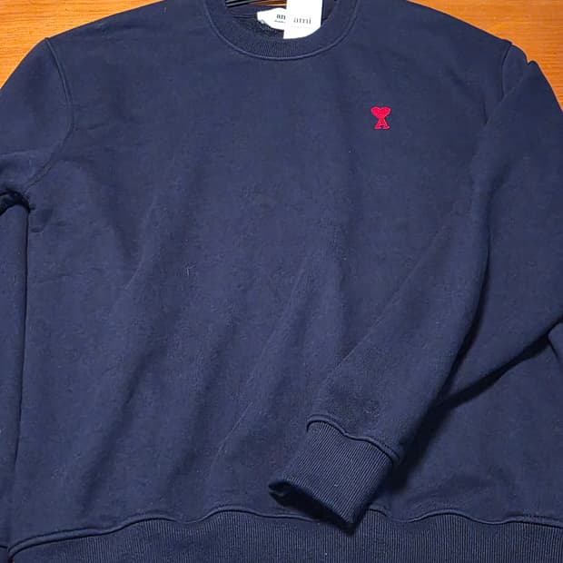 아미 스몰로고 스웻 맨트맨 네이비 L