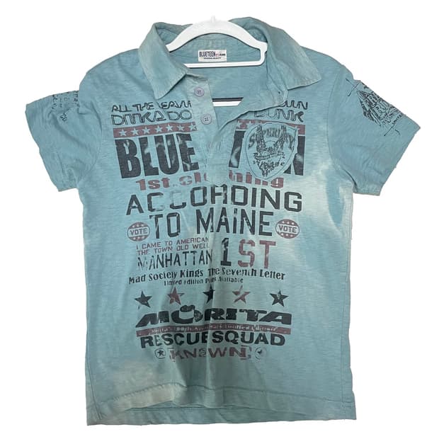 punk y2k skyblue top