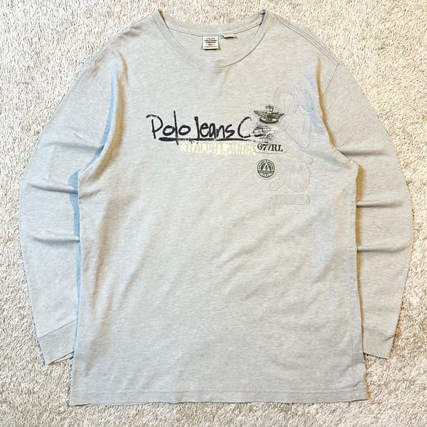 폴로 진스 POLO JEANS 로고 롱슬리브 긴팔 그레이