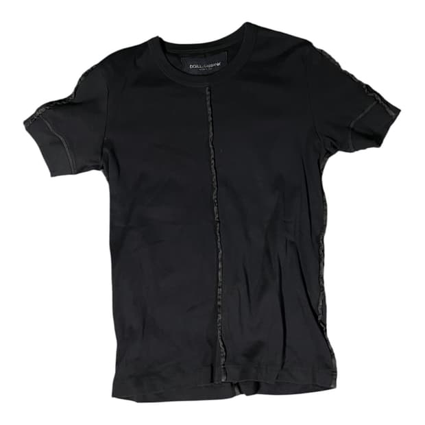 Dolce & Gabbana 레이스 디테일 머슬핏 티셔츠