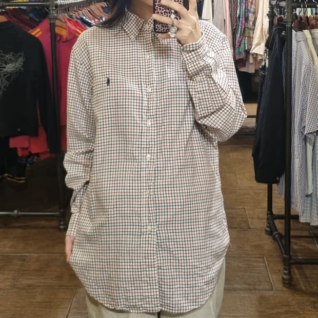 [Hi] polo 폴로 긴팔 체크셔츠 오트밀