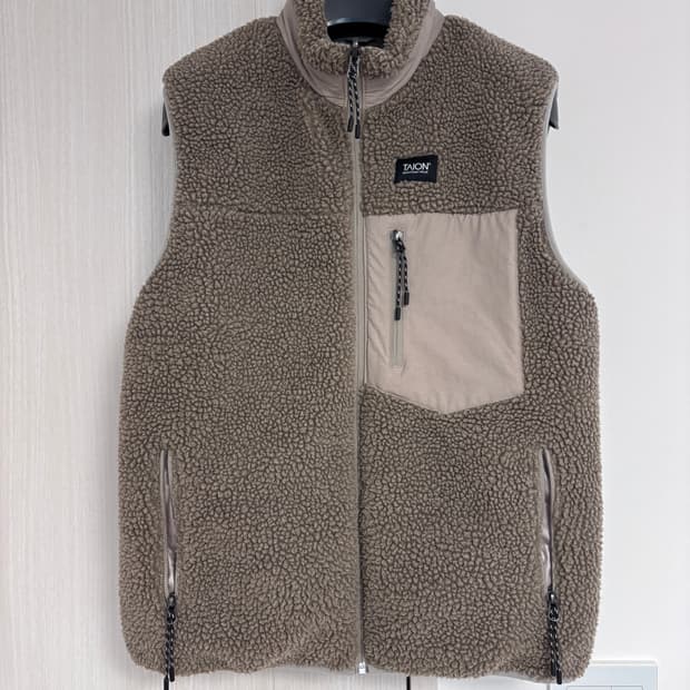 L 타이온 TAION 리버서블 오리털 후리스 패딩 조끼