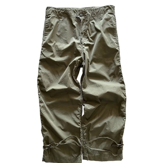 BEAMS BOY olive utility drawstring pants