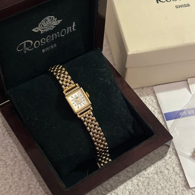 로즈몽 금장 큐빅시계 RS#17-01MT 풀박스