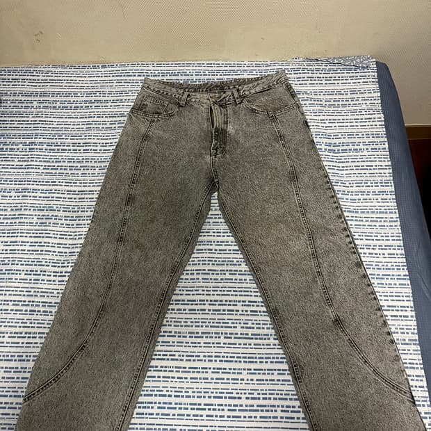 언어펙티드 트랙 데님 dyed grey L