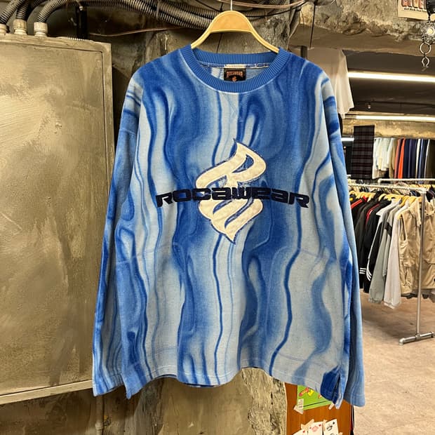 로카웨어 90s 오버사이즈 플리스 맨투맨 블루 XL #csz2347