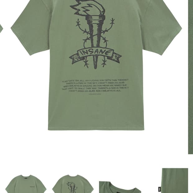 인세인개러지 Revolution Tee  WashedGreen 3size