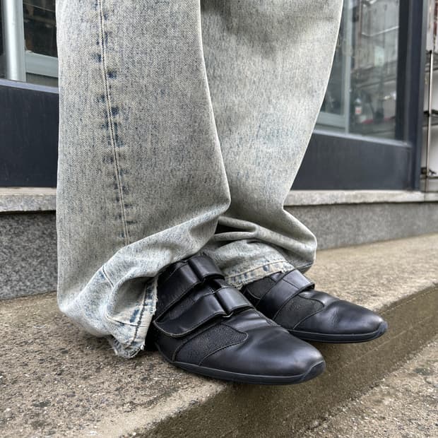 00s 풀박스 블랙 구찌 벨크로 스트랩 스포츠 스니커