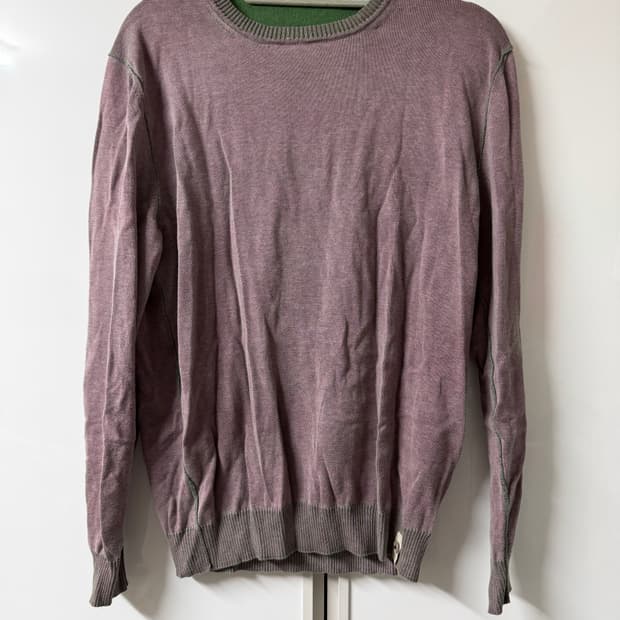 빈티지 퍼플 그린 니트