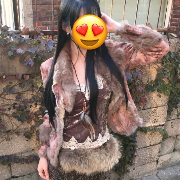 택포) 레이어룸 오리엔탈 빈티지 퍼 무스탕 판매