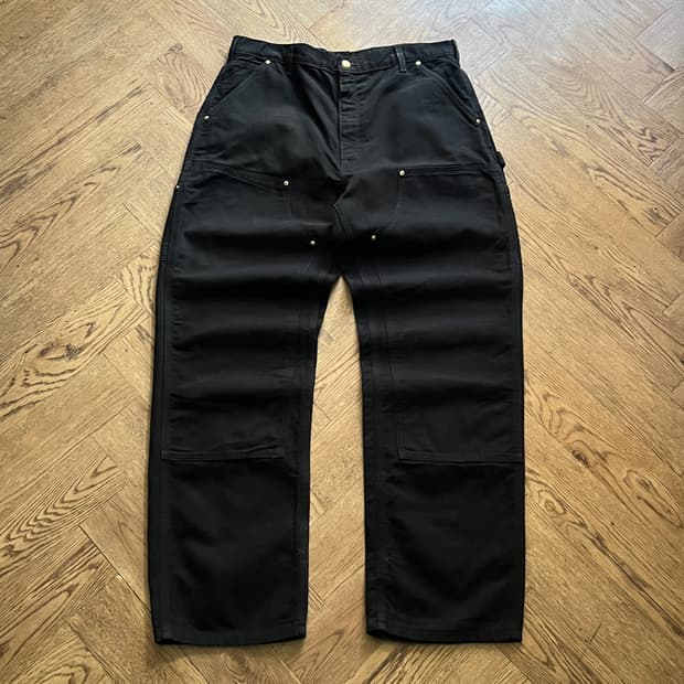 [36]칼하트 Made in USA 블랙 더블니 워크 팬츠