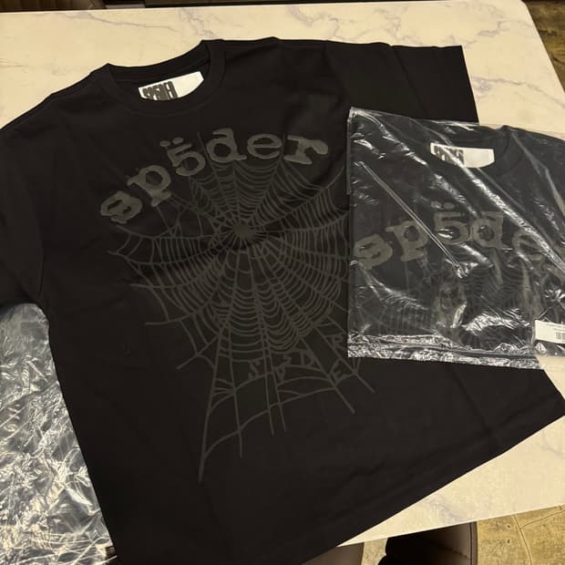 Sp5der 팬텀 OG 웹 반팔 티셔츠 블랙