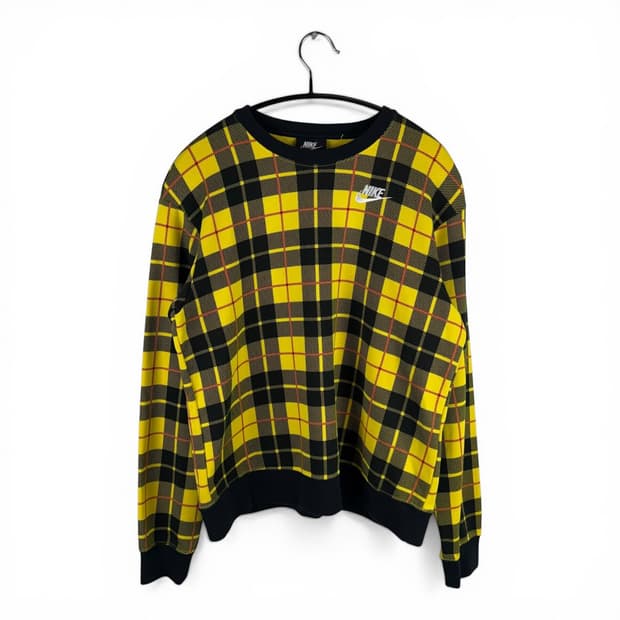 (S) 나이키 우먼스 체크 패턴 맨투맨