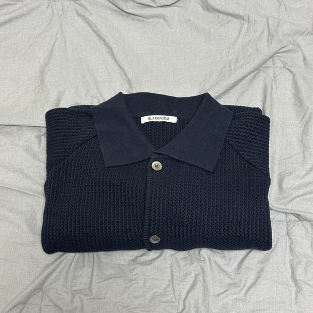 2) 블랭크룸 래글런 카라 가디건 네이비 