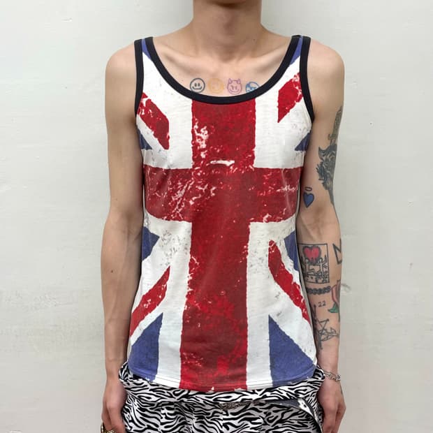 Big American Flag Rough Sleeveless 