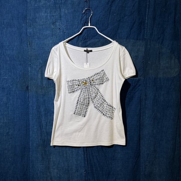 44-55 ) Japanese Vintage Ribbon Lace Tee