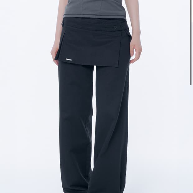 미세키서울 Button tab mini skirt pants set