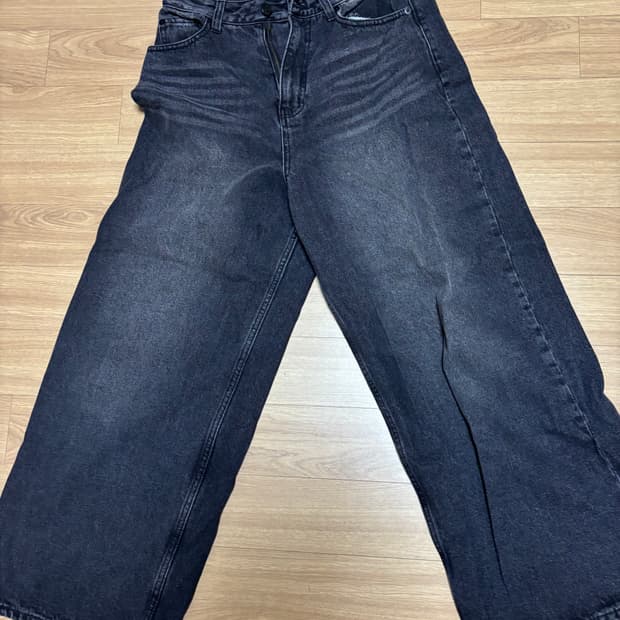 와이드 데님팬츠 블랙 어반드레스