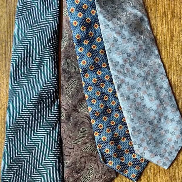 빈티지 타이 4종 (겐죠, 에르메네질도제냐, 리키엘옴므, 랑방) 