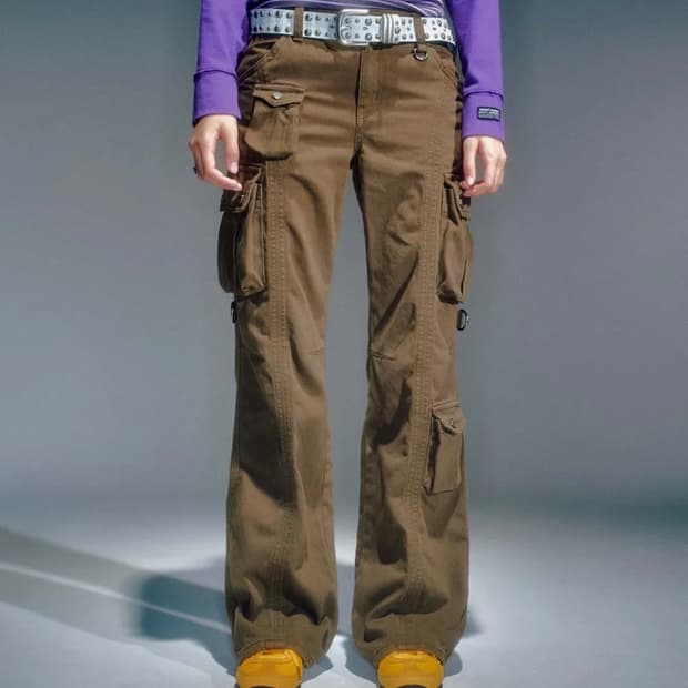 WOMEN SCOTTIE SEMI BOOTS CUT PANTS BROWN