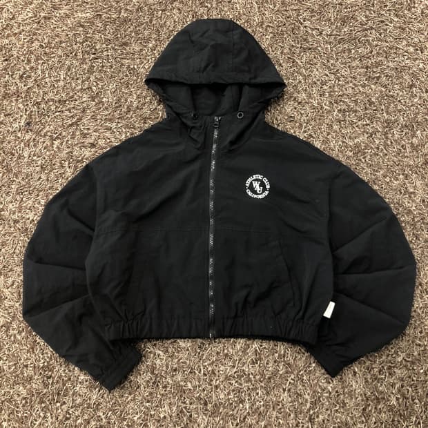 후아유 나일론 크롭 바람막이 자켓