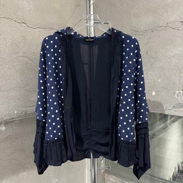 꼼데가르송 트리콧 Polka Dot Frill Cardigan