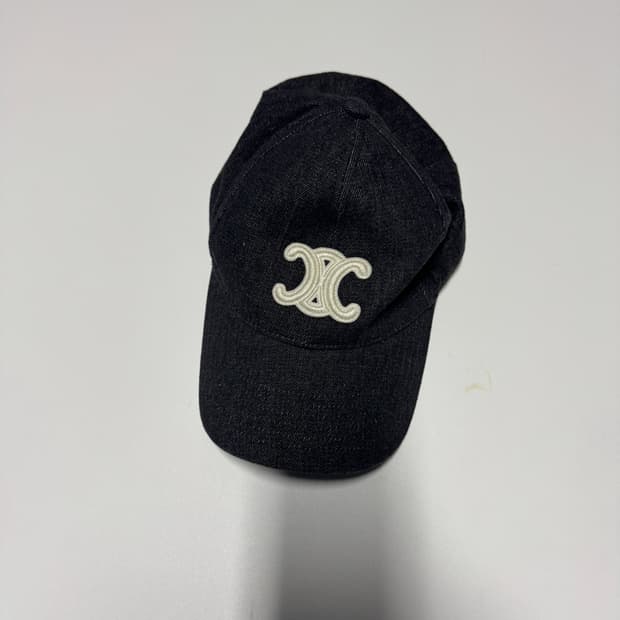 셀린느 리메이크 커스텀 트리옹프 로고 데님 볼캡