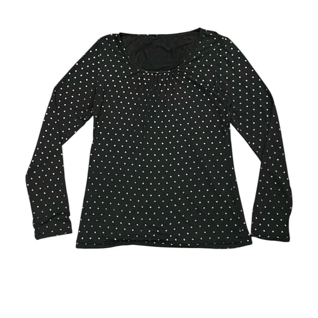 Japanese vtg 글리터 도트 롱슬리브