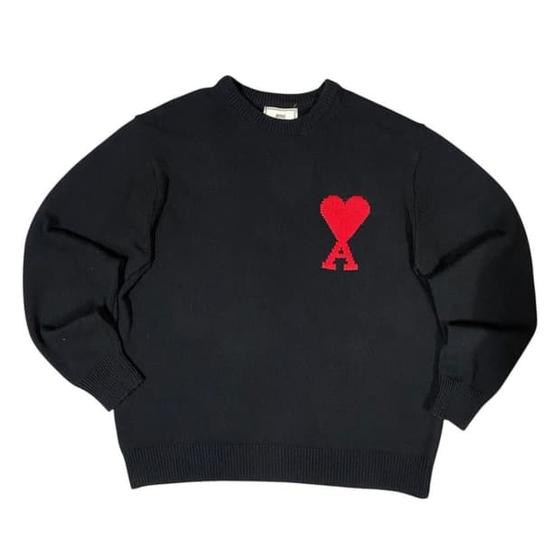 아미 인타르시아 빅하트 로고 니트