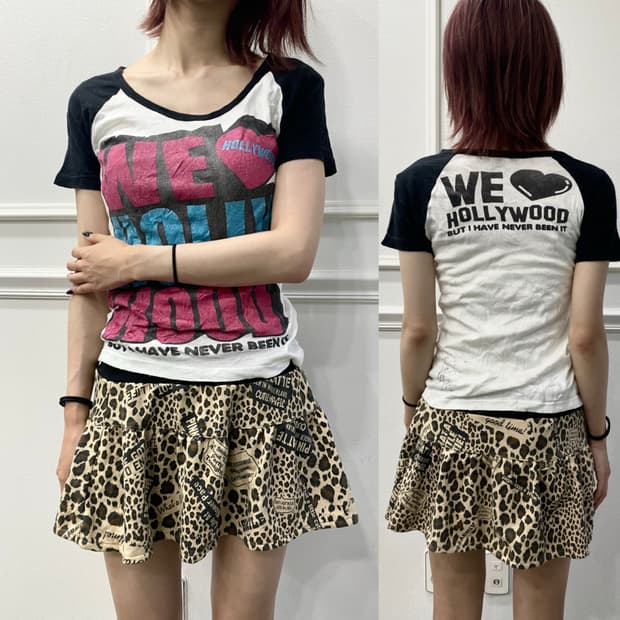  [CHU XXX]Hollywood Print Slim Fit Top