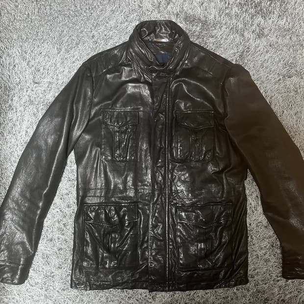 [Vintage]Gimmick Pocket Detail Leather 