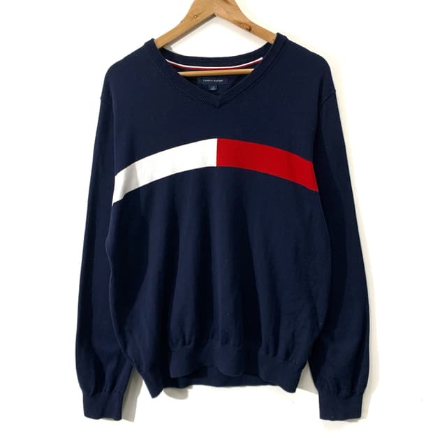 타미힐피거 플래그 네이비 니트