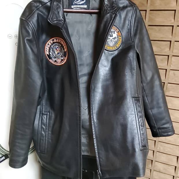 크로커다일+할리데이비슨 양가죽 바이커자켓 100