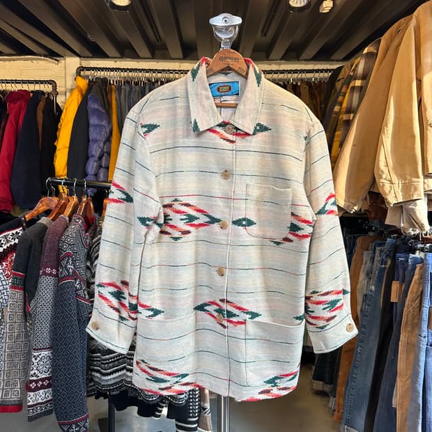 90s Maurizio Ramani 울 아즈텍 웨스턴 코트 