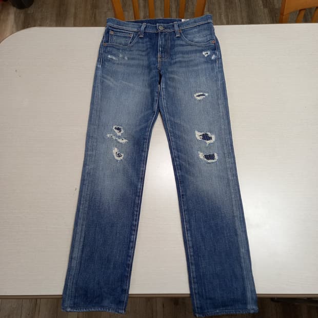 28 리바이스511 WhiteOak 데미지워싱 스판 리페어진 28-960
