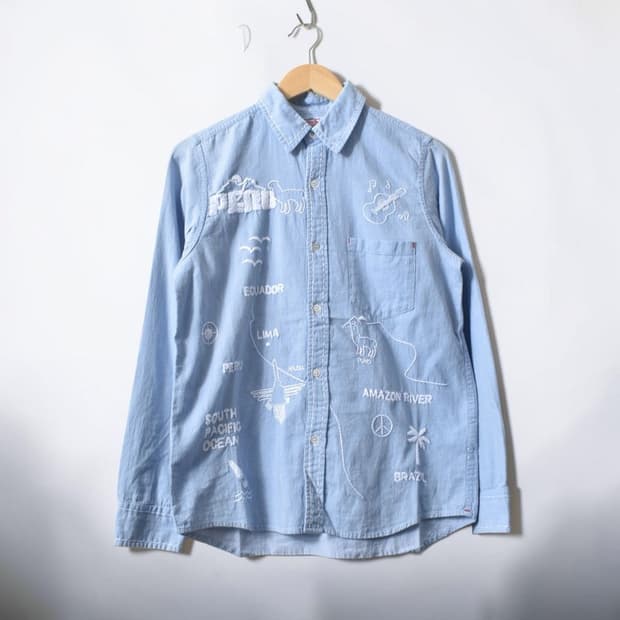 빈티지 핸드 자수 셔츠 M0667
