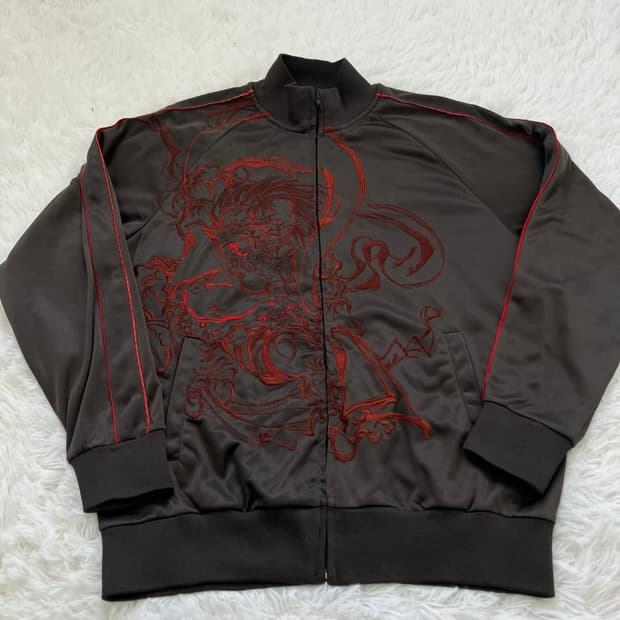 빈티지 레드 염라천왕 스카잔 o-927 y2k 스트릿 모리 갸루 일본빈티