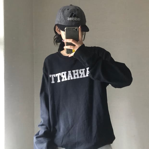 칼하트 블랙 오버핏 맨투맨